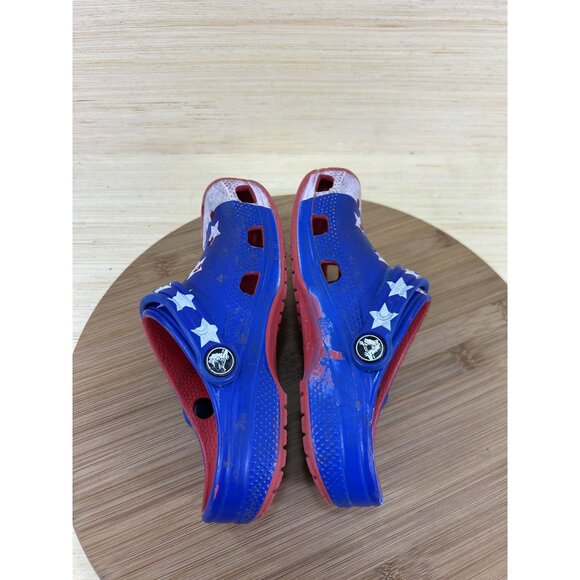 Crocs Classic American Flag Red White Blue Comfort Clogs Childrens Size 13 - Picture 6 of 8